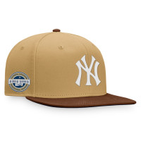 Adult Men's New York Yankees Baseball Side Patch Snapback Hat - Khaki/Brown