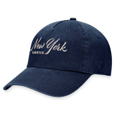 Women's New York Yankees Baseball Script Adjustable Hat - Navy