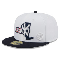 Adult Men's New York Yankees New Era State 59FIFTY Fitted Hat - White/Navy