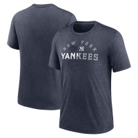 Adult Men's New York Yankees Rewind Review Slash Tri-Blend baseball T-shirt - Heather Navy Adult Men's New York Yankees Rewind Review Slash Tri-Blend baseball T-shirt - Heather Navy