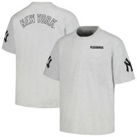 Adult Men's New York Yankees PLEASURES Team baseball T-shirt - Gray