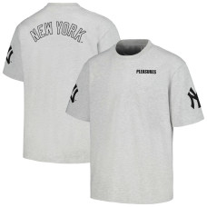Adult Men's New York Yankees PLEASURES Team baseball T-shirt - Gray