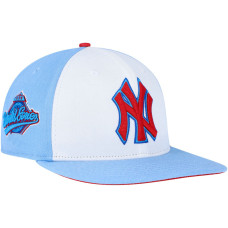 Adult Men's New York Yankees Pro Standard Blue Raspberry Ice Cream Drip Snapback Hat - White/Light Blue