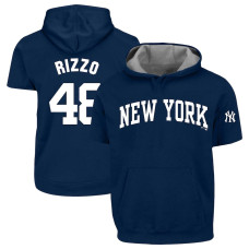 Adult Men's Anthony Rizzo New York Yankees Profile Big & Tall Fleece Short Sleeve baseball Hoodie - Navy