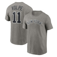 Adult Men's Anthony Volpe New York Yankees Name & Number baseball T-shirt - Gray