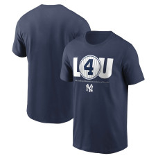 Adult Men's Lou Gehrig New York Yankees Cooperstown Collection Lou Gehrig Day Retired Number baseball T-shirt - Navy