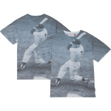 Adult Men's Mickey Mantle New York Yankees Mitchell & Ness Cooperstown Collection Highlight Sublimated Player Graphic baseball T-shirt Adult Men's Mickey Mantle New York Yankees Mitchell & Ness Cooperstown Collection Highlight Sublimated Player Graphic baseball T-shirt