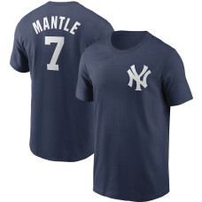 Adult Men's Mickey Mantle New York Yankees Cooperstown Collection Name & Number baseball T-shirt - Navy