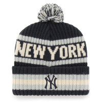 Adult Men's New York Yankees '47 Bering Cuffed Knit Hat with Pom - Navy