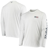 Adult Men's New York Yankees Columbia Americana Terminal Tackle Omni-Shade Raglan Long Sleeve baseball T-shirt - White