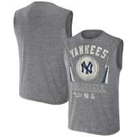 Adult Men's New York Yankees Darius Rucker Collection Relaxed-Fit Muscle Tank Top - Charcoal