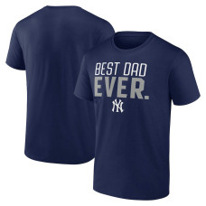 Adult Men's New York Yankees Baseball Best Dad Ever baseball T-shirt - Navy