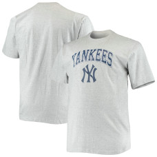 Adult Men's New York Yankees Baseball Big & Tall Secondary baseball T-shirt - Heathered Gray