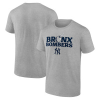 Adult Men's New York Yankees Baseball Bronx Bombers baseball T-shirt - Heather Gray