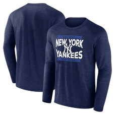 Adult Men's New York Yankees Baseball Heroic Play Raglan Long Sleeve baseball T-shirt - Navy Adult Men's New York Yankees Baseball Heroic Play Raglan Long Sleeve baseball T-shirt - Navy