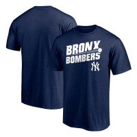 Adult Men's New York Yankees Baseball Long Ball Bronx Bombers baseball T-shirt - Navy