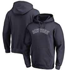 Adult Men's New York Yankees Baseball Official Wordmark Fitted Pullover baseball Hoodie - Navy