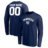 Customize Men's New York Yankees Baseball Cooperstown Collection Winning Streak Long Sleeve baseball T-shirt - Navy