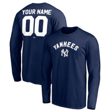 Customize Men's New York Yankees Baseball Cooperstown Collection Winning Streak Long Sleeve baseball T-shirt - Navy