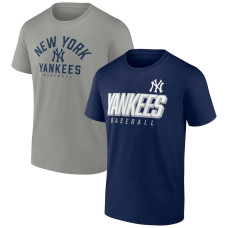 Adult Men's New York Yankees Baseball Player Pack baseball T-shirt Combo Set - Navy/Gray