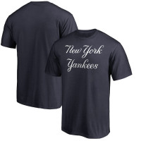 Adult Men's New York Yankees Baseball Script Wordmark baseball T-shirt - Navy Adult Men's New York Yankees Baseball Script Wordmark baseball T-shirt - Navy