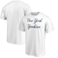 Adult Men's New York Yankees Baseball Script Wordmark baseball T-shirt - White