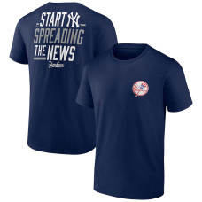 Adult Men's New York Yankees Baseball Start Spreading The News Bring It baseball T-shirt - Navy Adult Men's New York Yankees Baseball Start Spreading The News Bring It baseball T-shirt - Navy