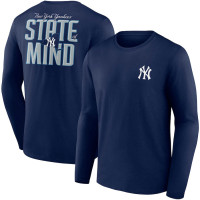 Adult Men's New York Yankees Baseball State of Mind Hometown Collection Long Sleeve baseball T-shirt - Navy