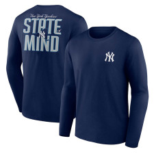 Adult Men's New York Yankees Baseball State of Mind Long Sleeve baseball T-shirt - Navy