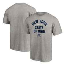 Adult Men's New York Yankees Baseball Team Heater baseball T-shirt - Heather Gray