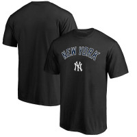 Adult Men's New York Yankees Baseball Team Lockup baseball T-shirt - Black Adult Men's New York Yankees Baseball Team Lockup baseball T-shirt - Black
