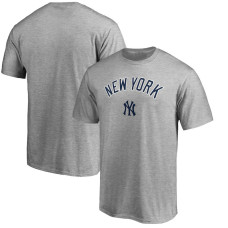 Adult Men's New York Yankees Baseball Team Lockup baseball T-shirt - Heathered Gray