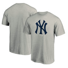 Adult Men's New York Yankees Baseball Team Official Logo baseball T-shirt - Heather Gray