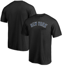 Adult Men's New York Yankees Baseball Team Wordmark baseball T-shirt - Black