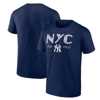 Adult Men's New York Yankees Baseball Tiles baseball T-shirt - Navy