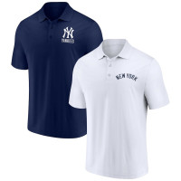 Adult Men's New York Yankees Baseball Two-Pack Logo Lockup Polo Set - Navy/White