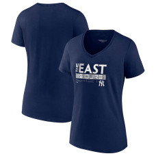 Women's New York Yankees Baseball 2022 AL East Division Champions Locker Room V-Neck baseball T-shirt - Navy