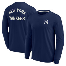 Adult Men's New York Yankees Super Soft Long Sleeve baseball T-shirt - Navy