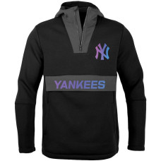 Adult Men's New York Yankees Levelwear Ruckus Quarter-Zip baseball Hoodie - Black