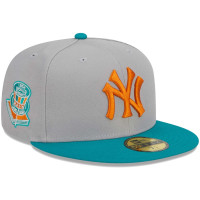 Adult Men's New York Yankees New Era 59FIFTY Fitted Hat - Gray/Teal Adult Men's New York Yankees New Era 59FIFTY Fitted Hat - Gray/Teal