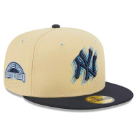 Adult Men's New York Yankees New Era Illusion 59FIFTY Fitted Hat - Cream/Navy