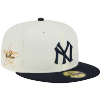 Adult Men's New York Yankees New Era Retro 59FIFTY Fitted Hat - Stone/Navy