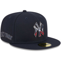Adult Men's New York Yankees New Era Script Fill 59FIFTY Fitted Hat - Navy