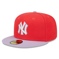 Adult Men's New York Yankees New Era Spring Color Two-Tone 59FIFTY Fitted Hat - Red/Lavender