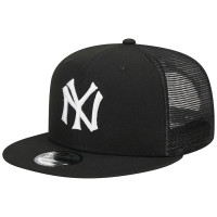 Adult Men's New York Yankees New Era Trucker 9FIFTY Snapback Hat - Black