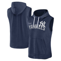Adult Men's New York Yankees Athletic Sleeveless Hooded baseball T-shirt - Navy Adult Men's New York Yankees Athletic Sleeveless Hooded baseball T-shirt - Navy