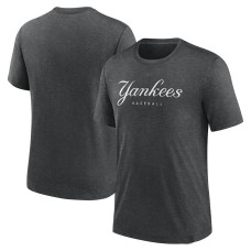 Adult Men's New York Yankees Authentic Collection Early Work Tri-Blend Performance baseball T-shirt - Heather Charcoal