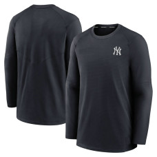 Adult Men's New York Yankees Authentic Collection Logo Performance Long Sleeve baseball T-shirt - Navy
