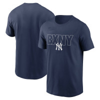 Adult Men's New York Yankees Wordmark Local Team baseball T-shirt - Navy