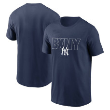 Adult Men's New York Yankees Wordmark Local Team baseball T-shirt - Navy